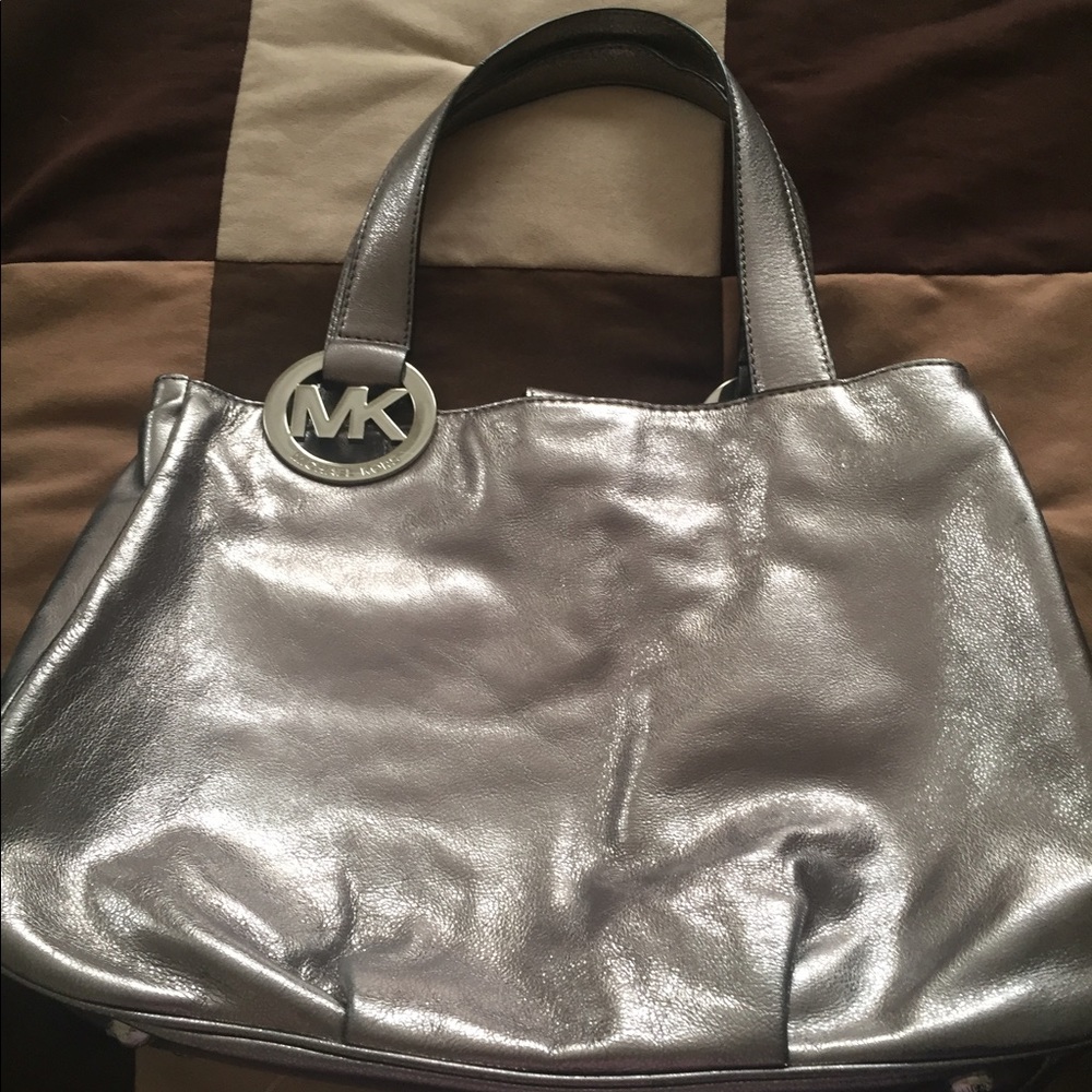 Silver Michael Kors shoulder bag