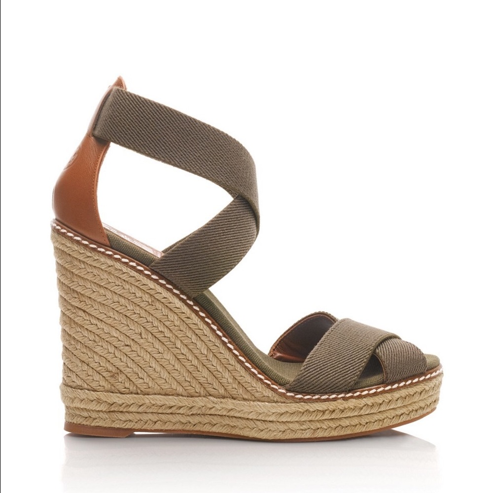 Tory Burch Olive Adonis Espadrilles Wedges