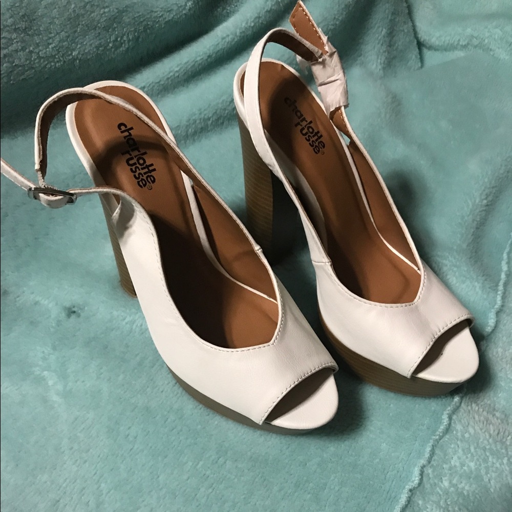 Charlotte Russe white platform heels