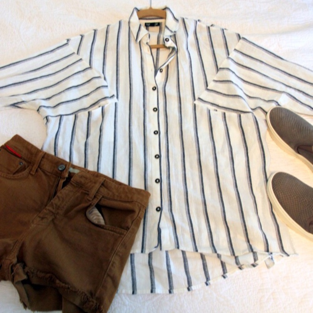 Topshop Cotton Button Down Top - image 3