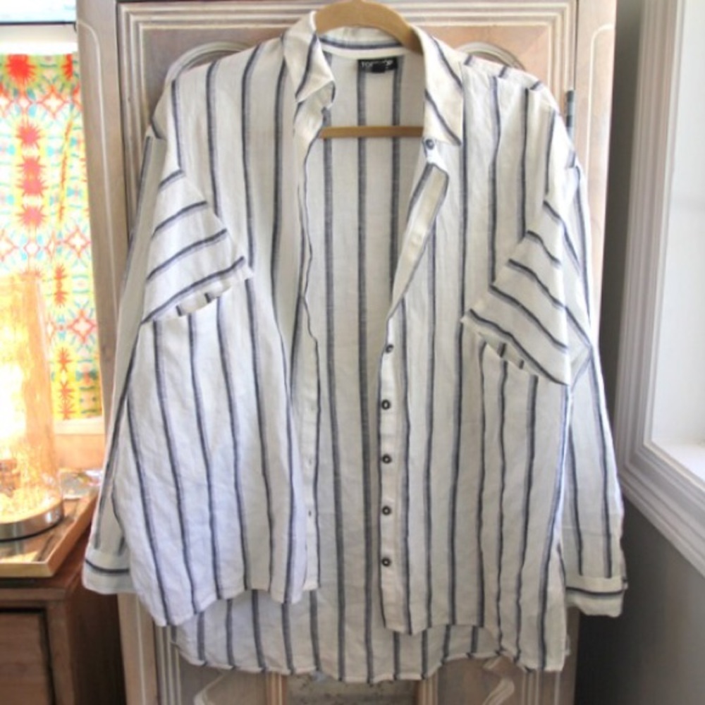 Topshop Cotton Button Down Top - image 1