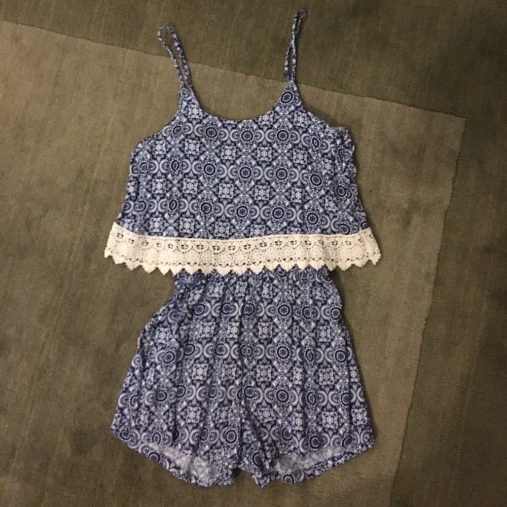 Rue21 Patterned Lace Romper