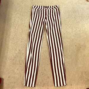 Black & White skinny striped pants