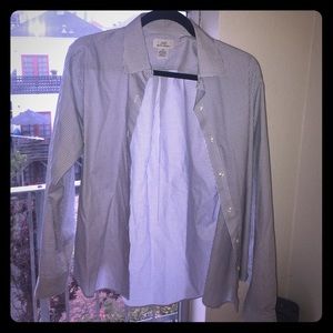 Grid pattern black and white button up shirt