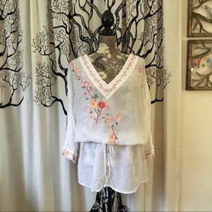 J Jill Sheer Embroidered Tunic or Cover-Up SZ L J Jill Sheer Embroidered Tunic or Cover-Up SZ L