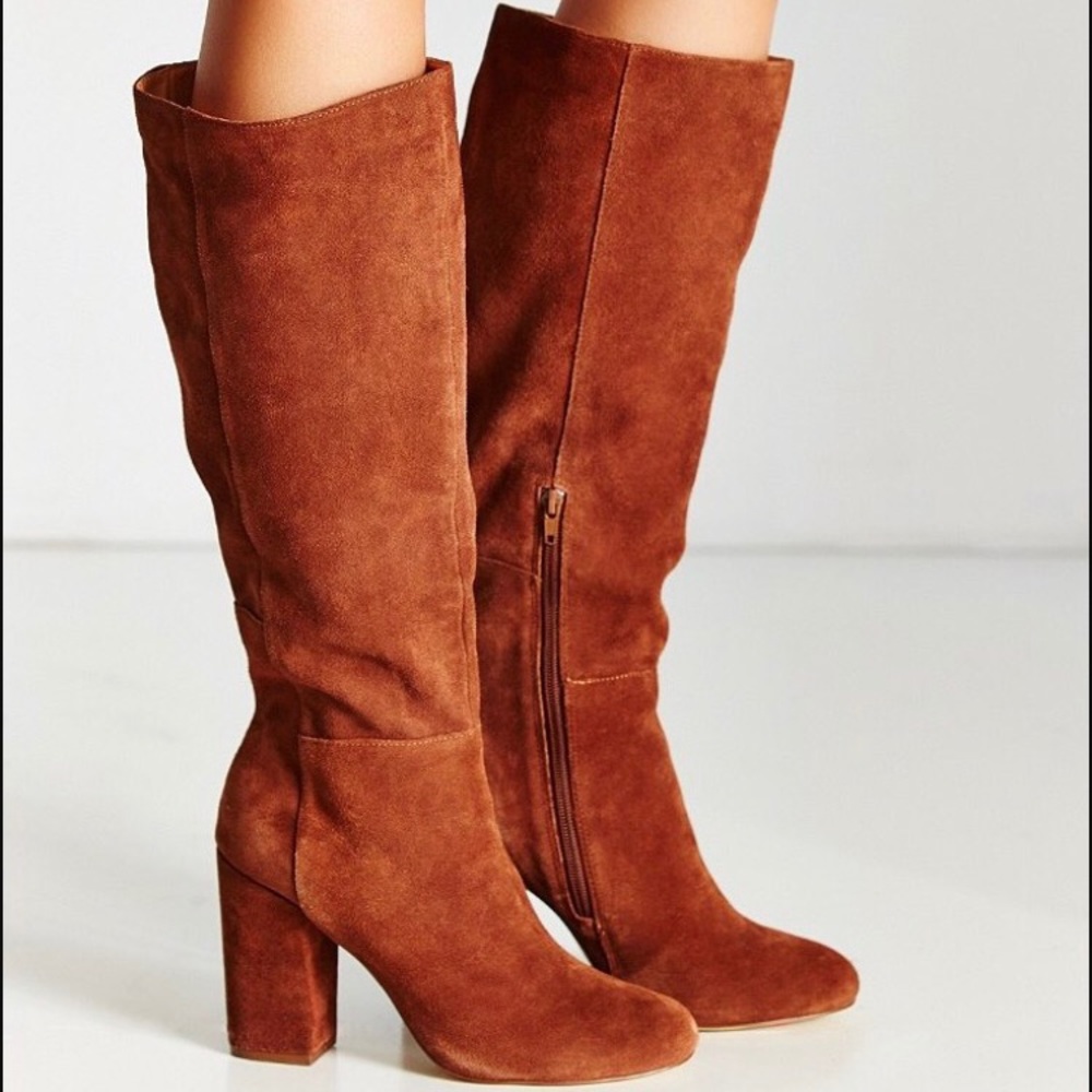 Tall Brown Suede Boots