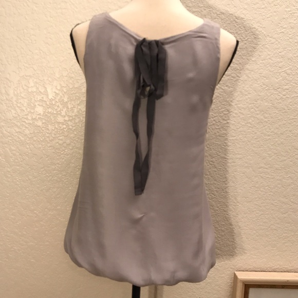 Women’s LOFT Grey Tank with Bow Size M - Picture 3 of 4