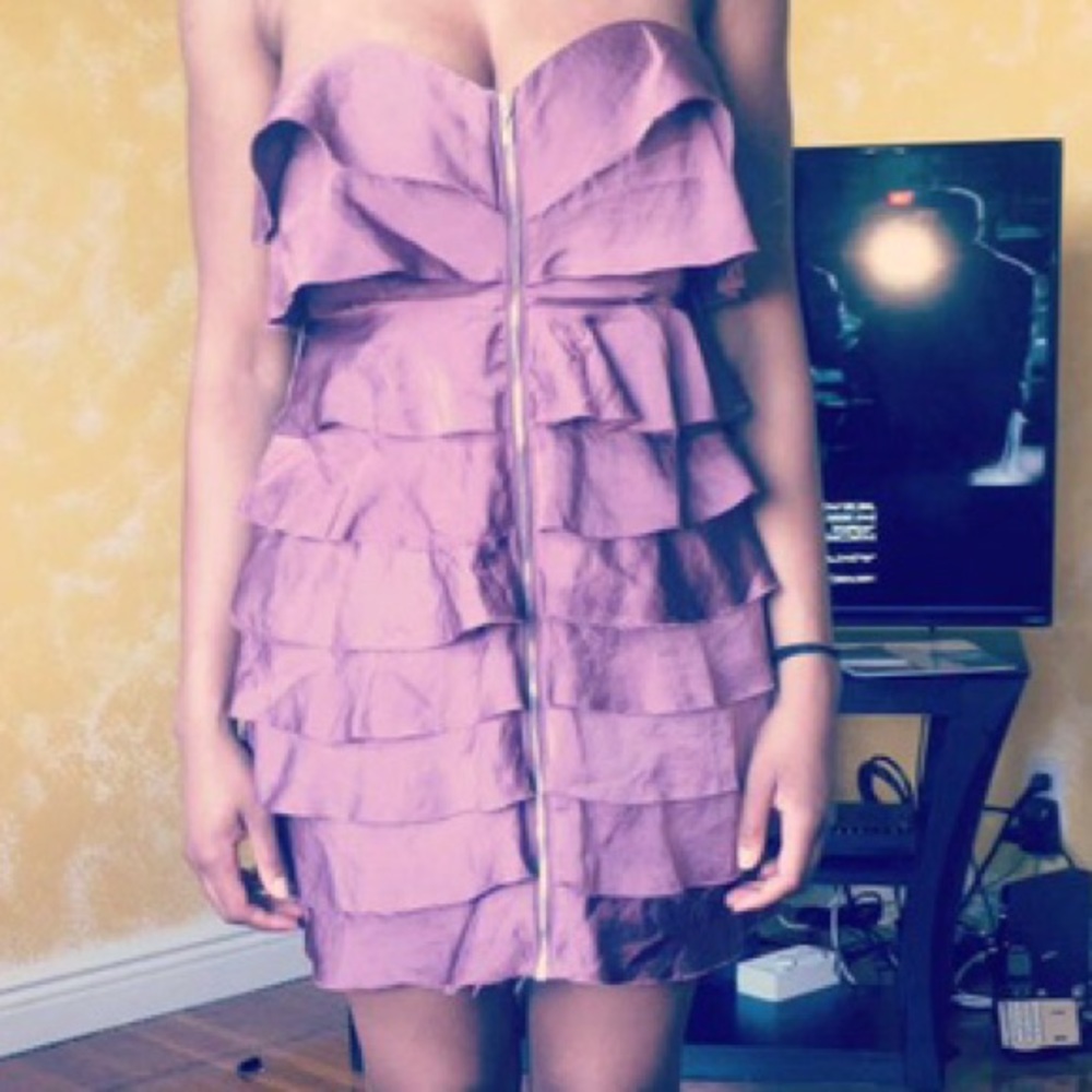 Bebe ruffled bodycon dress