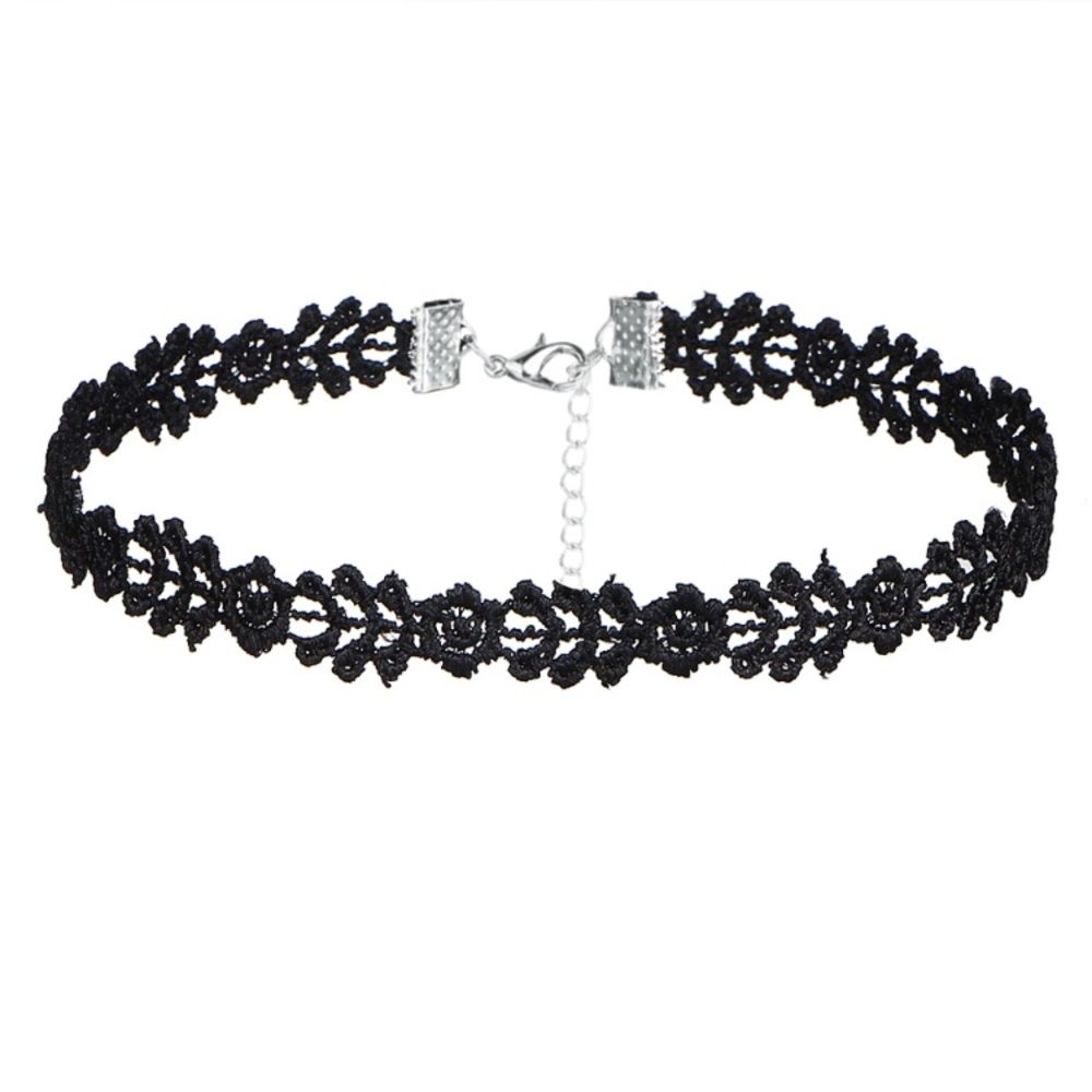 Black flower choker