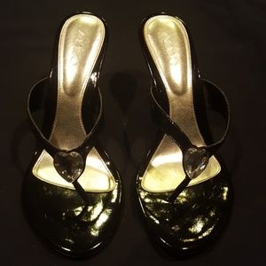 Aldo Black & Lucite Slip on Heels  New without box