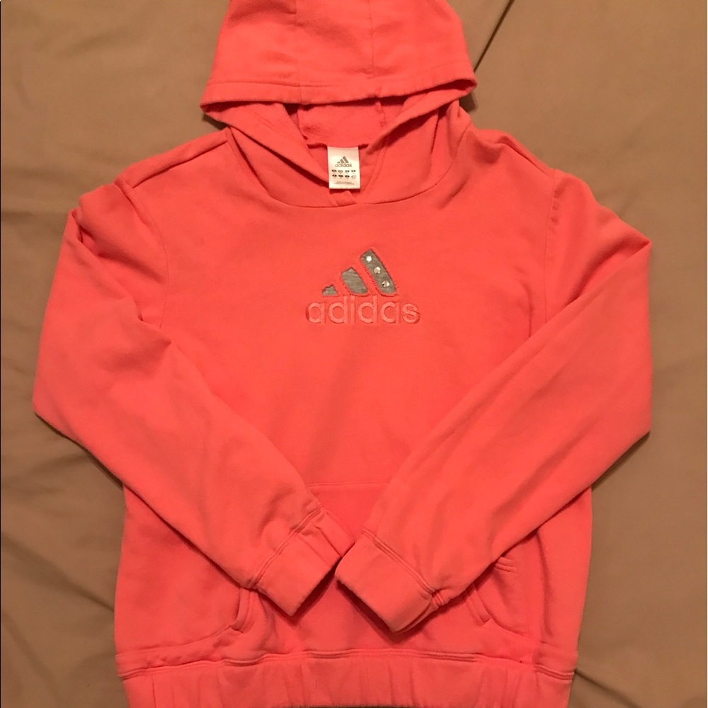 Pink and Gray Adidas Hoodie