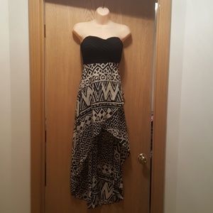 Strapless high-low dress