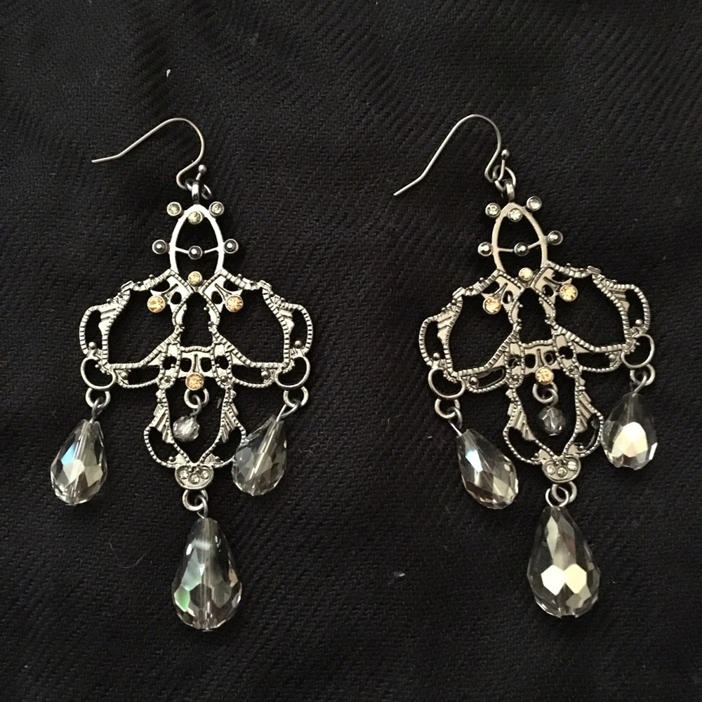 Lane Bryant Dark Silver Chandelier Earrings