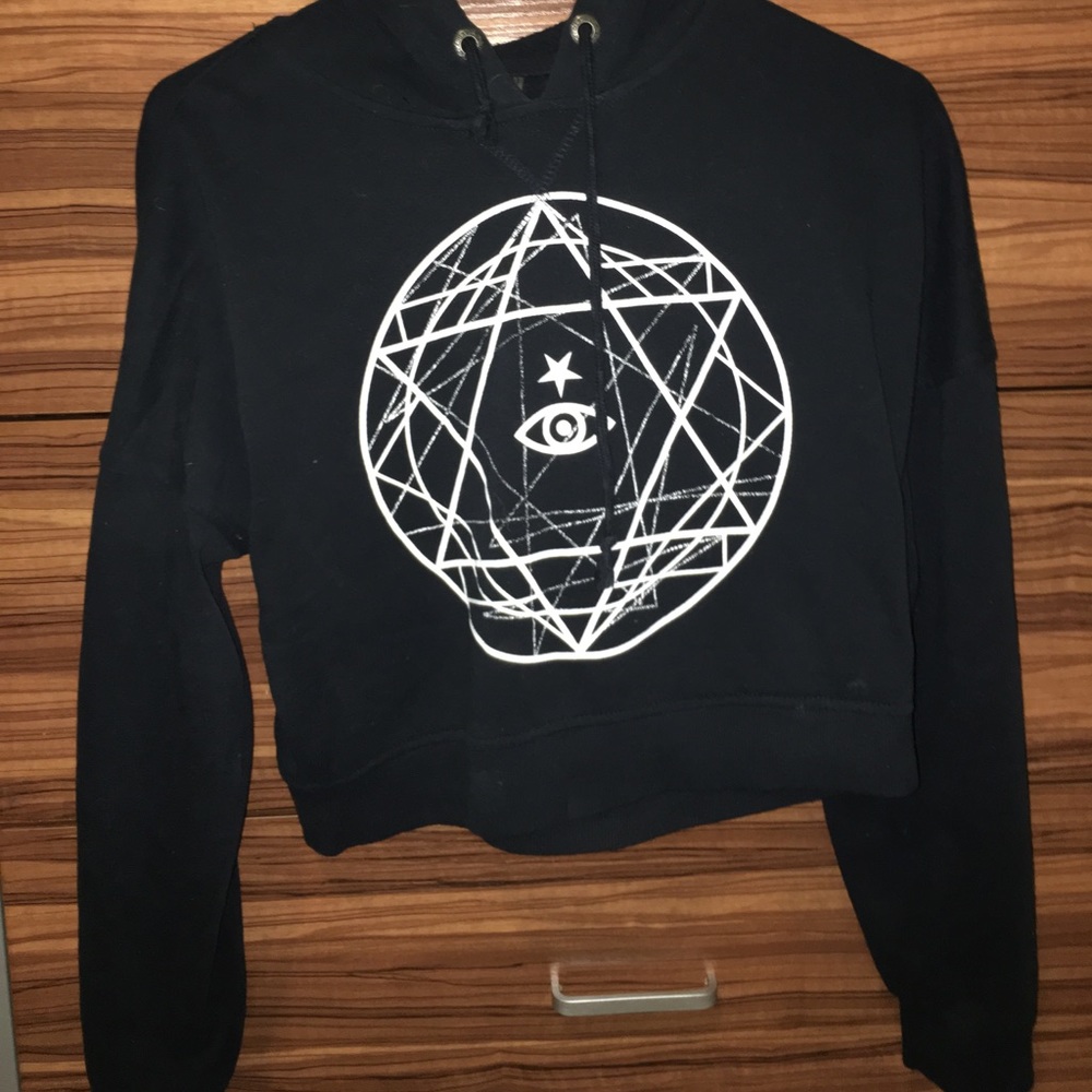 LA hearts crop top hoodie