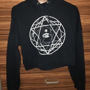 LA hearts crop top hoodie