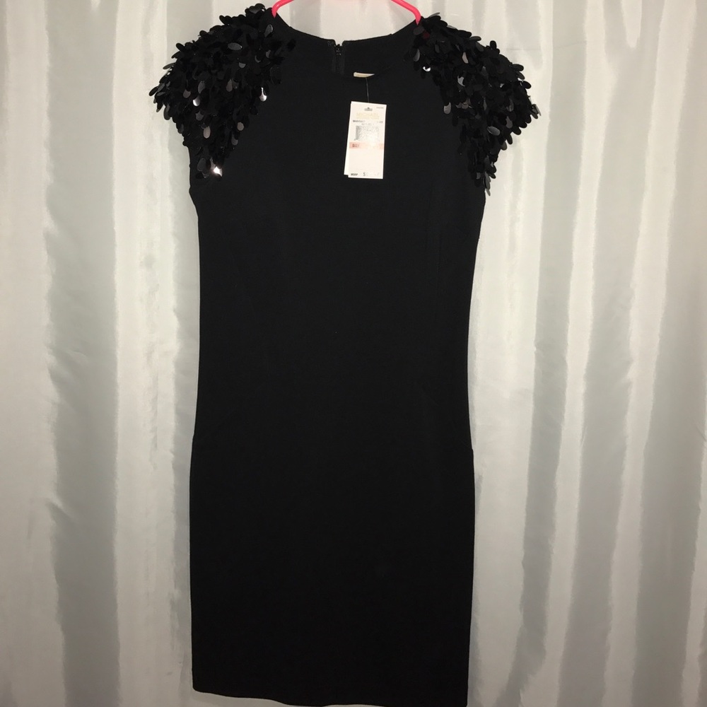 Michael Kors Sequin Short Sleeve Dress Mini Black