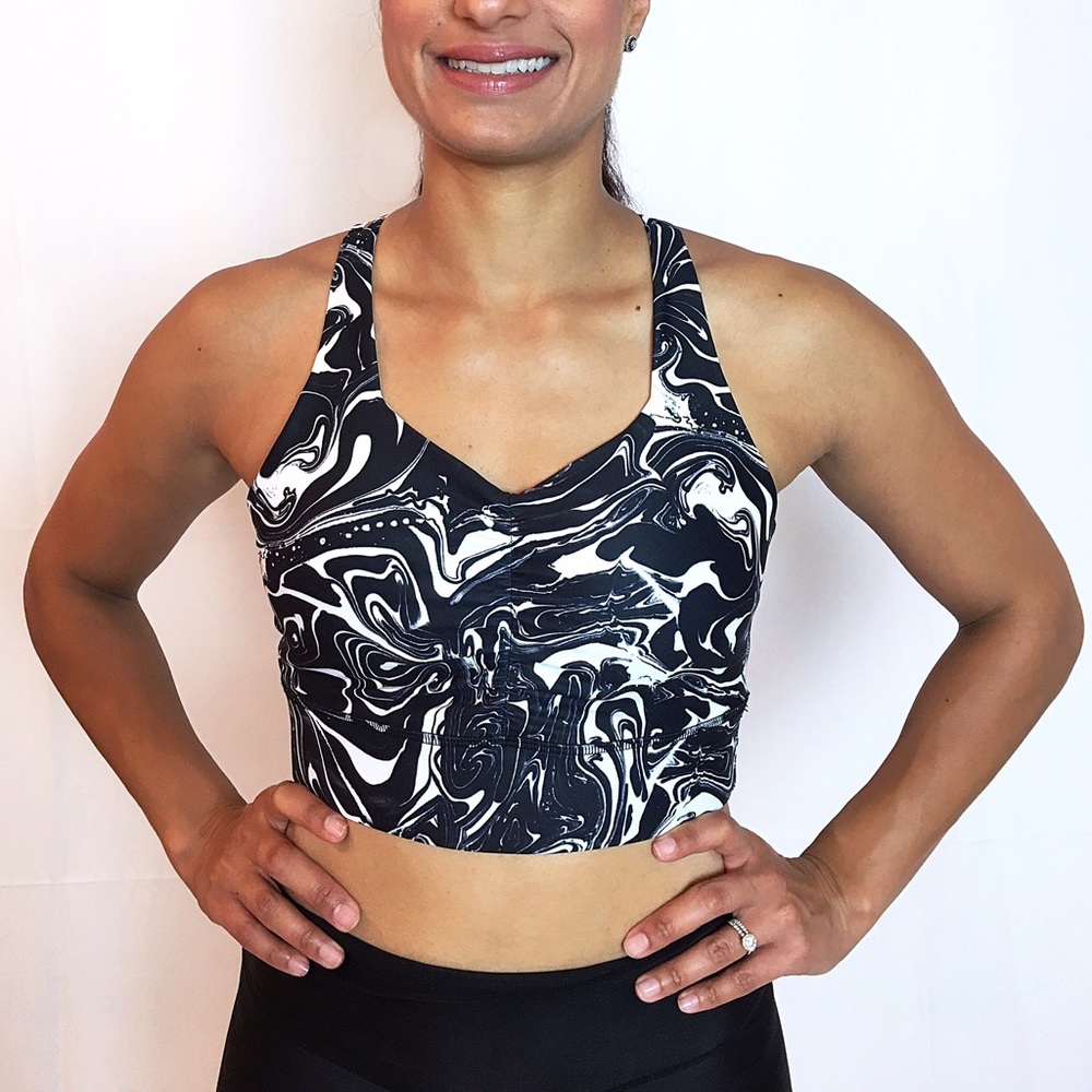 NEW Marble Print Crop Top/ Sports Bra - Picture 3 of 5