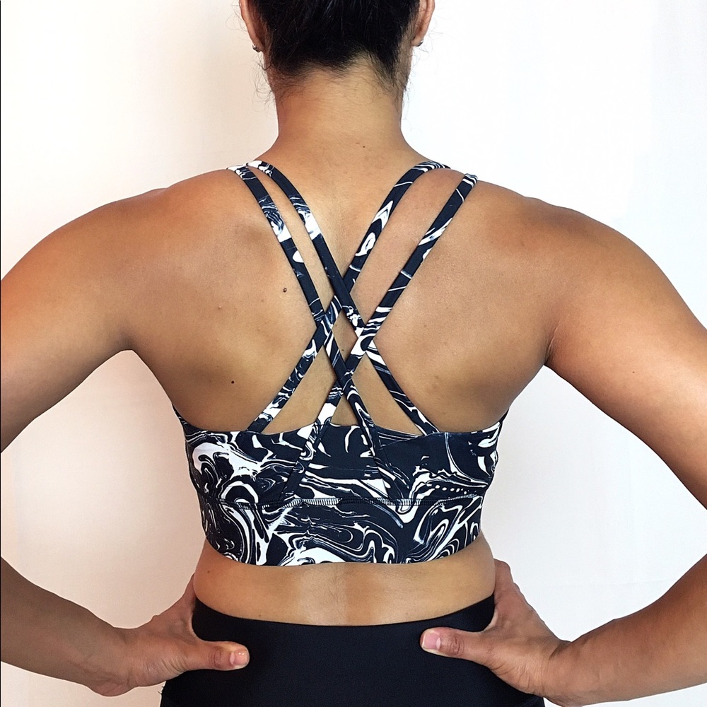 NEW Marble Print Crop Top/ Sports Bra - Picture 2 of 5