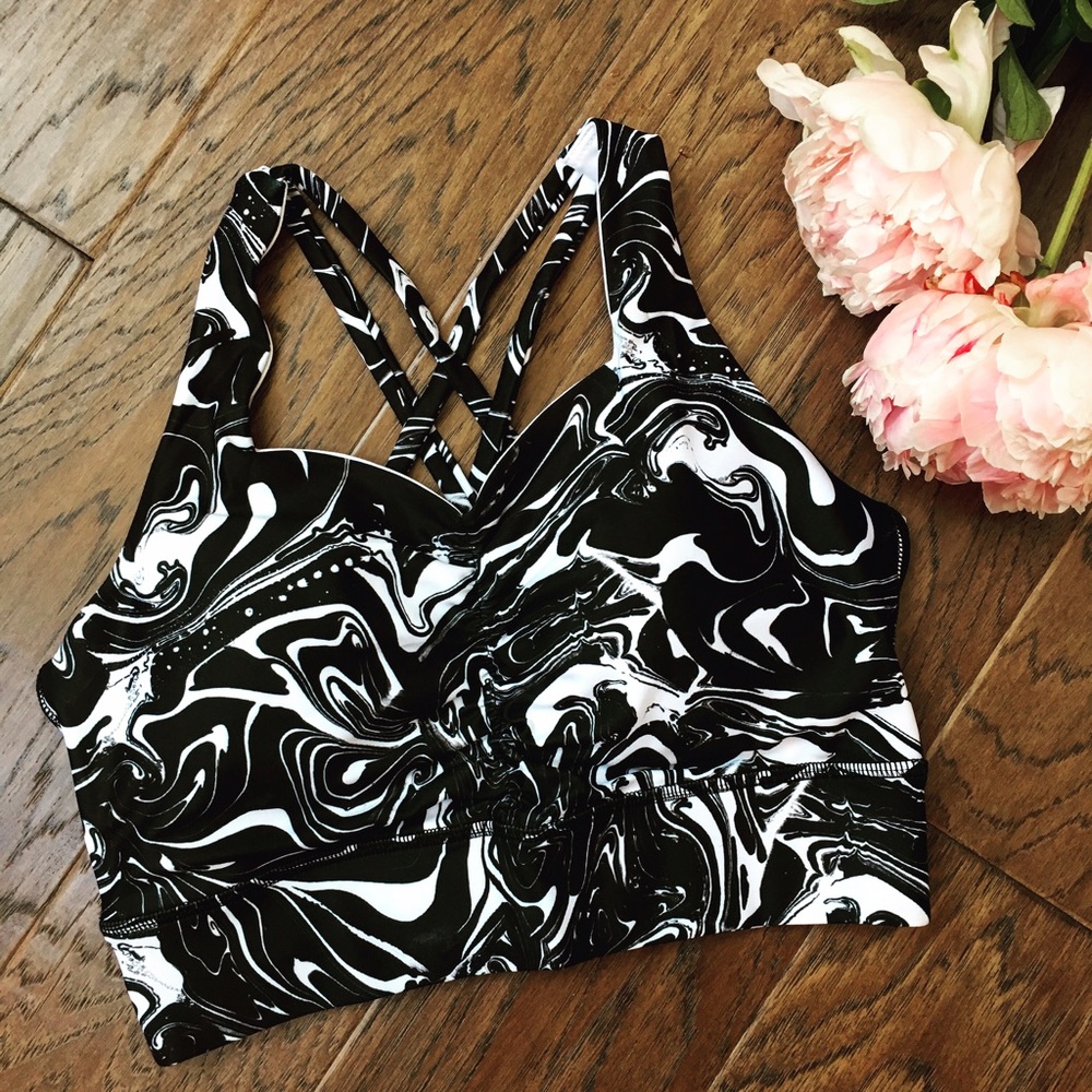 NEW Marble Print Crop Top/ Sports Bra - Picture 5 of 5