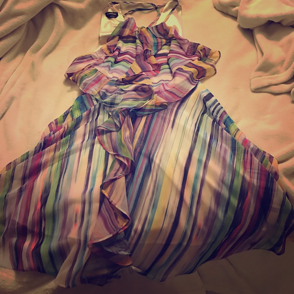 BEBE DRESS COLORFUL STRIPES