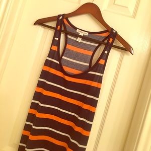 Orange and Navy Striped Maxi Dress!