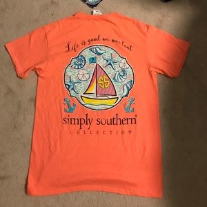 Super cute neon coral/pink medium southern tshirt!