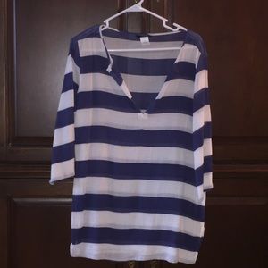 JCrew Small White and Blue Stripped Shirt.