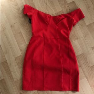 Nbd off the shoulder dress, red, never been worn