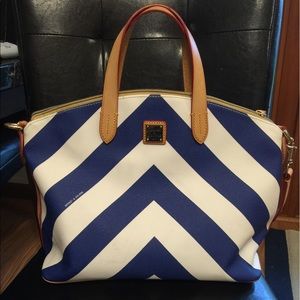 Donney and Bourke Doomed Satchel blue and white