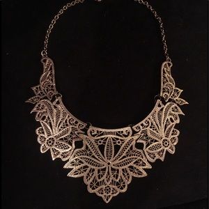 Gold Floral Statement Necklace
