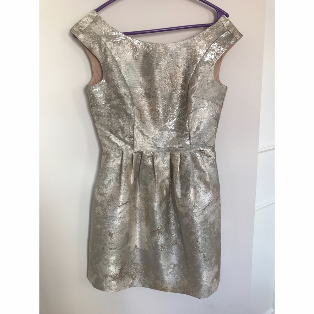 Silver anthropologie party dress