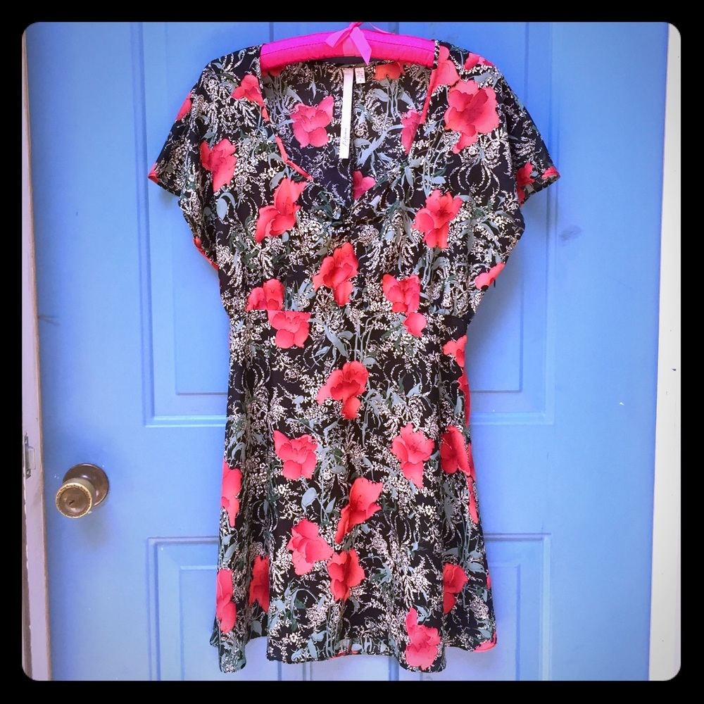 UO Flowered Open Back Dress