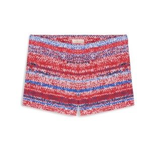 Tory Burch brilliant red mouline silk shorts.