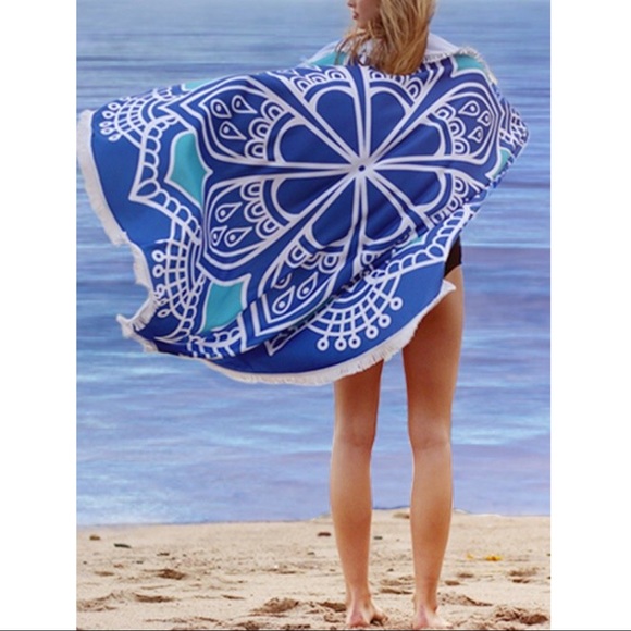 Print Beach Cover Up - BLUE MANDALA - Picture 2 of 5