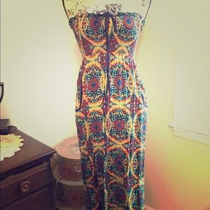 Multi-Colored Maxi Dress-Size L-EUC