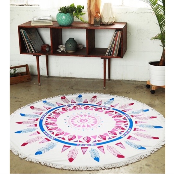 Print Beach Cover Up - PINK FEATHER - Picture 4 of 8