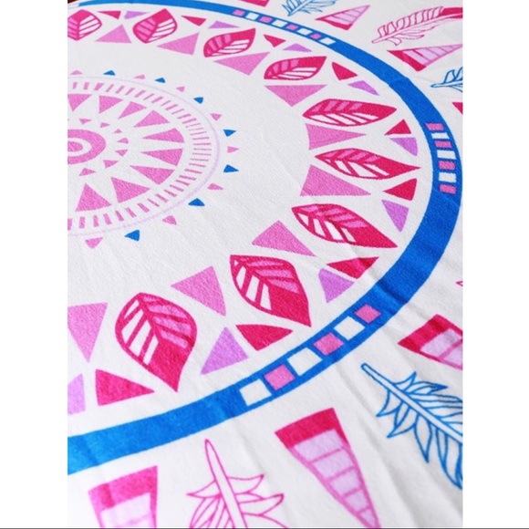 Print Beach Cover Up - PINK FEATHER - Picture 6 of 8