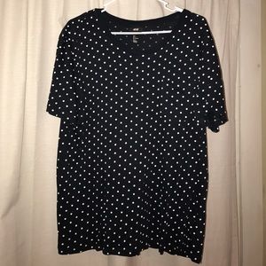 Men's navy blue white dots t-shirt