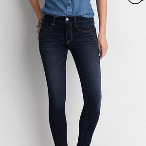 Dark wash American Eagle jeans.