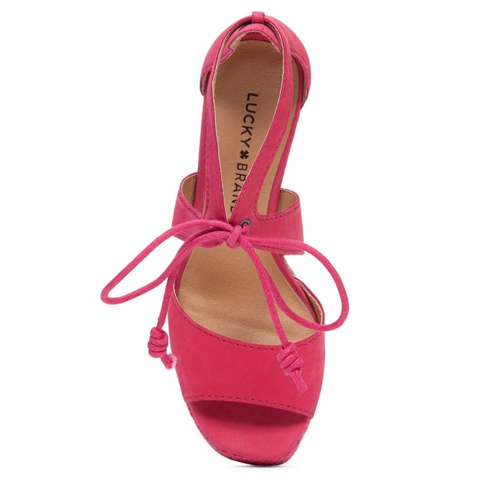 π Lucky Brand Listalia Raspberry Espadrille Wedge - Picture 3 of 6