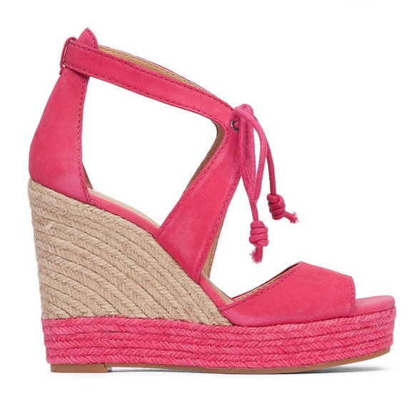 🆕 Lucky Brand Listalia Raspberry Espadrille Wedge - Picture 2 of 6