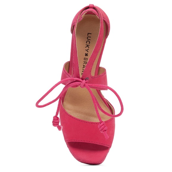 🆕 Lucky Brand Listalia Raspberry Espadrille Wedge - Picture 3 of 6