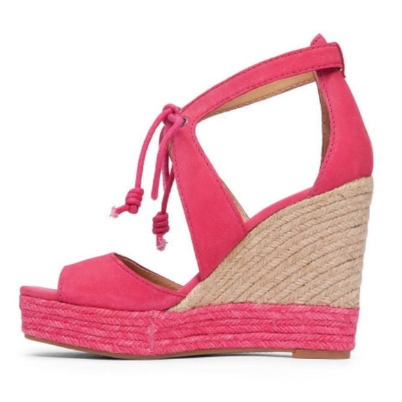 🆕 Lucky Brand Listalia Raspberry Espadrille Wedge - Picture 4 of 6