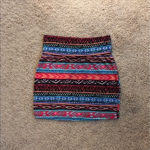 Aztec patterned pencil skirt