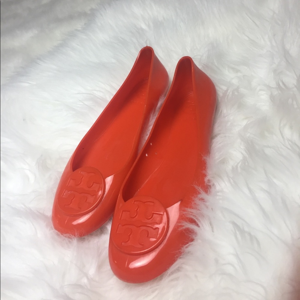 Tory burch orange jelly flats