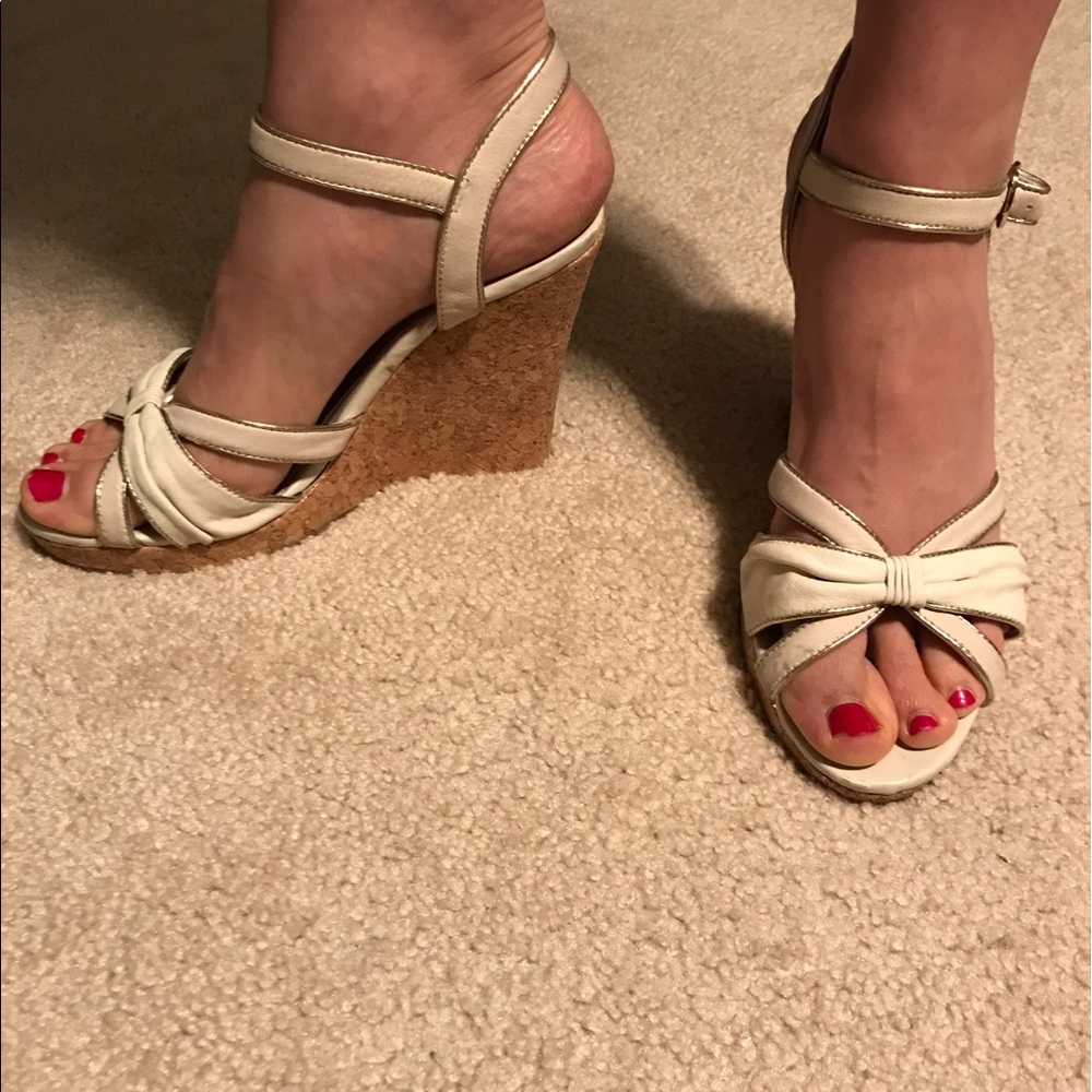Cream and gold wedges