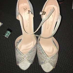 Sparkly silver heels