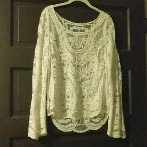 See through lace shirt