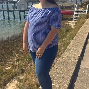 Off the Shoulder Striped Top