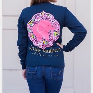Simply Southern t shirt with an elephant on back